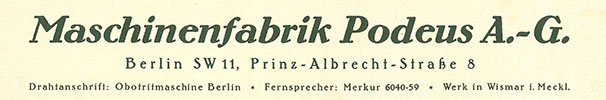 Paul Heinrich Podeus, Fabrik landwirtschaftlicher Maschinen